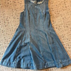 Madewell denim jean A-Line Sleeveless tank Dress - Blue wash